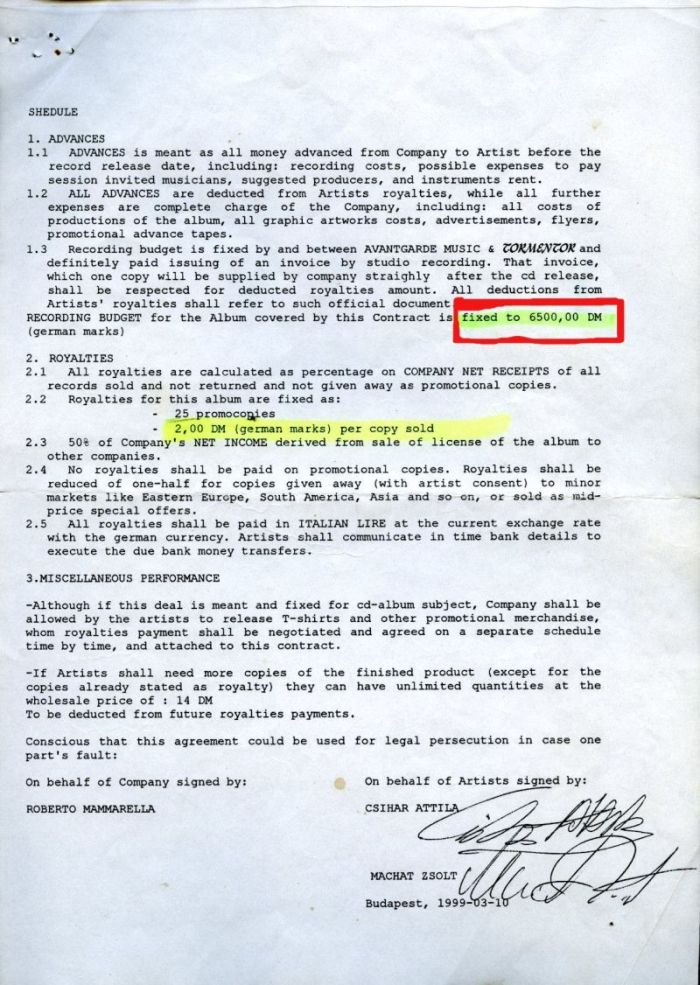 Tormentor lemezszerződés